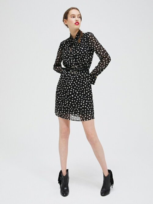 Sisley W シフォン総柄リボンタイ長袖ワンピース Rakuten Fashion 楽天ファッション 旧楽天ブランドアベニュー Bd1702