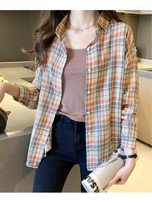 Primazel Primazel インナーキャミソール付きチェック柄シアーシャツ Rakuten Fashion 楽天ファッション 旧楽天ブランドアベニュー Bn8702