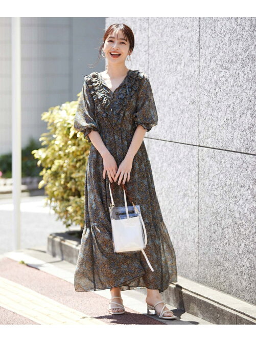 Vis フロントフリルペイズリー柄ワンピース Rakuten Fashion 楽天ファッション 旧楽天ブランドアベニュー Ct3702