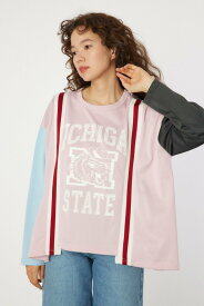 【SALE／20%OFF】RODEO CROWNS WIDE BOWL custom rib ロングスリーブTシャツ ロデオクラウンズワイドボウル トップス カットソー・Tシャツ ピンク グレー【送料無料】