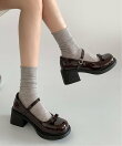 Nia/(W)Nia(ニア)/厚底ヒール クラシカルリボンローファー
