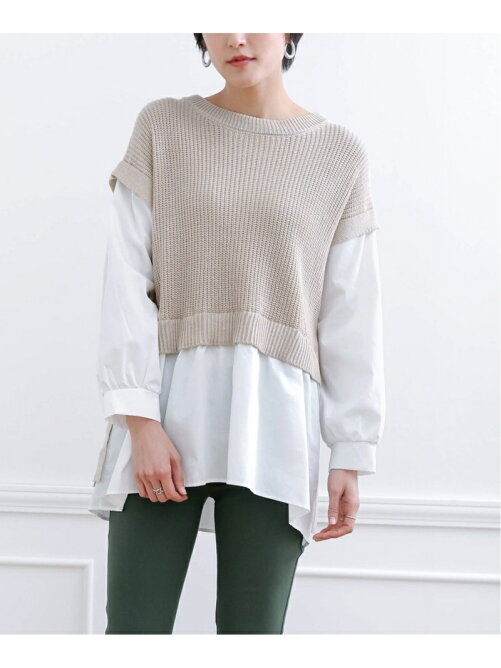 Bou Jeloud アソート布帛ドッキングニットチュニック Rakuten Fashion 楽天ファッション 旧楽天ブランドアベニュー Cg4703