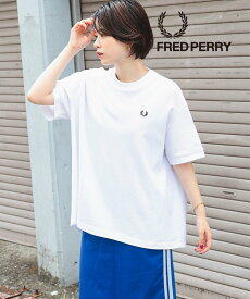 Ray BEAMS FRED PERRY * Ray BEAMS / 別注 Reluxed Pique T-shirt 24SS ピケTシャツ オーバー Tシャツ フレッドペリー ビームス ウイメン トップス カットソー・Tシャツ ホワイト ブラック【送料無料】