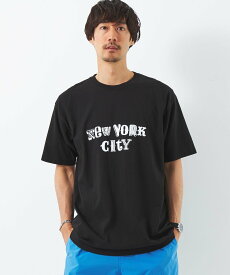 【SALE／30%OFF】UNITED ARROWS green label relaxing ＜FUNG＞NEW YORK CITY プリント Tシャツ ユナイテッドアローズ アウトレット トップス カットソー・Tシャツ ブラック【送料無料】