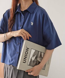 【SALE／47%OFF】U.S. POLO ASSN. U.S. POLO ASSN./ワンポイント刺繍 クールエア 半袖シャツ セットアップセブン トップス シャツ・ブラウス ネイビー ピンク ホワイト