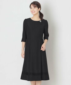 【SALE／58%OFF】TO BE CHIC ヘムボーダーレース ワンピース トゥー ビー シック ワンピース・ドレス ワンピース ブラック ベージュ【送料無料】