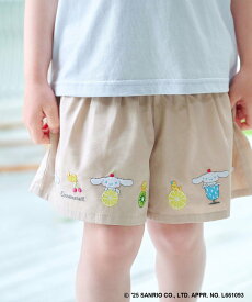 any FAM KIDS 【any FAM ×サンリオキャラクターズ】裾刺繍 キュロット エニィファム パンツ その他のパンツ ベージュ ピンク ブラック【送料無料】