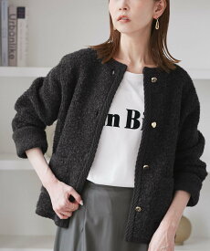 【SALE／50%OFF】ROPE' PICNIC ループ編みニットカーディガン ロペピクニック トップス カーディガン グレー ネイビー ベージュ