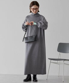 AMERICAN HOLIC バイパチモックネックニットワンピース＜静電気軽減＞ アメリカンホリック ワンピース・ドレス ワンピース ブラック ネイビー グレー【送料無料】