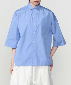 Bshop TICCA ｜ スクエア 半袖ダブルカフスシャツ WOMEN ビショップ トップス シャツ・ブラウス ブルー【送料無料】