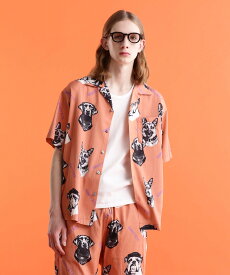 Schott HAWAIIAN SHIRT"DOG"/ハワイアンシャツ"ドッグ ショット トップス シャツ・ブラウス オレンジ グレー グリーン【送料無料】