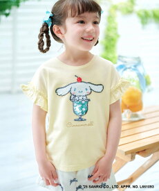 【SALE／20%OFF】ANY KIDS 【any FAM ×サンリオキャラクターズ】ミラクルスパンコール Tシャツ エニィ トップス カットソー・Tシャツ ホワイト パープル グリーン