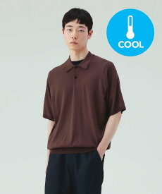 【SALE／50%OFF】BEAMS HEART MEN 【7/16値下げ】ハイゲージ 冷感 ニットポロシャツ(接触冷感) ビームス ハート トップス ポロシャツ ブラック ブラウン
