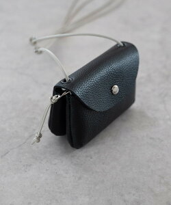 SENTI SHRINK LEATHER NECKWALLET VNU[lbNEHbg R|Wbg zE|[`EP[X ̑̍zE|[`EP[X ubNyz