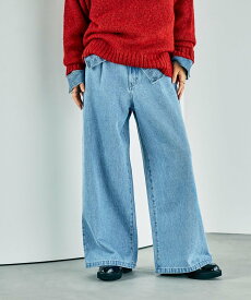 【SALE／50%OFF】LEPSIM タックデニムパンツ レプシィム パンツ ジーンズ・デニムパンツ ブルー グレー