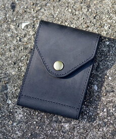 Fun&Daily F&D : コンパクトレザーカードケース ファンアンドデイリー 財布・ポーチ・ケース 名刺入れ・カードケース ブラック