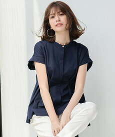 ANY SIS 【洗える】カナパジャージー ブラウス エニィスィス トップス シャツ・ブラウス ホワイト イエロー ネイビー【送料無料】