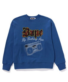【SALE／70%OFF】A BATHING APE PIRATE STORE BOOMBOX CREWNECK ア ベイシング エイプ パイレーツストア トップス スウェット・トレーナー ブラック ブルー【送料無料】