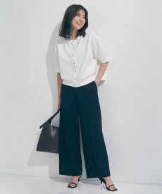 UNFILO 【ウエストゴム/美シルエット/15サイズ展開】BEAUTY MOVE ワイドストレートパンツ アンフィーロ パンツ その他のパンツ ブラック ホワイト ネイビー【送料無料】
