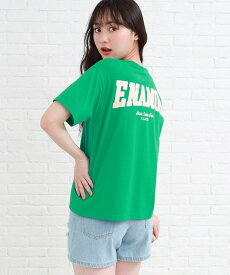 【SALE／50%OFF】PINK-latte 【130cm/165cmサイズあり/プチプラアイテム】バックグラデカレッジTシャツ ピンク ラテ トップス カットソー・Tシャツ ホワイト ブラック グリーン イエロー