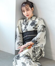 SOUBIEN 浴衣2点セット レディース(浴衣+帯) ソウビエン 着物・浴衣・和装小物 浴衣 グレー ベージュ ホワイト【送料無料】