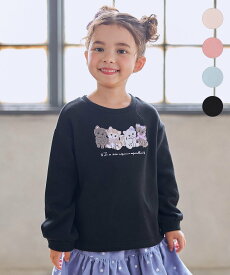 【SALE／30%OFF】ANY KIDS なかよしサガラ刺繍 裏シャギー トレーナー エニィ トップス スウェット・トレーナー ブルー ピンク ブラック ベージュ