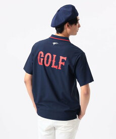 【SALE／50%OFF】BEAMS GOLF ORANGE LABEL ORANGE LABEL / リブライン ロゴポロシャツ(UVカット) ビームス ゴルフ トップス ポロシャツ ネイビー ブラック ホワイト【送料無料】