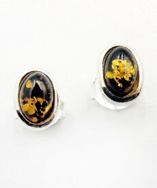 SCALABLANCHE SCALABLANCHE/(U)Amber(天然琥珀)オーバルピアス スカラ アクセサリー・腕時計 ピアス グリーン【送料無料】