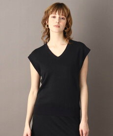 DRESSTERIOR 【前後2WAY】リネン混裏毛Vネックプルオーバー ドレステリア トップス カットソー・Tシャツ ベージュ ブラック ブルー【送料無料】