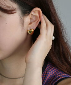colleca la [stainless]ステンレス・両面ハート ワンタッチピアス＜金属アレルギー対応＞ コレカラ アクセサリー・腕時計 ピアス シルバー ゴールド