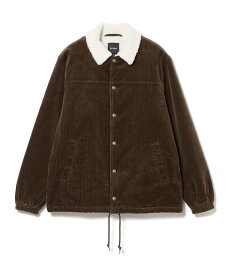 BEAMS ルーズフィット コーデュロイ ボア コーチジャケット ビームス メン ジャケット・アウター ブルゾン・ジャンパー ブラウン ブラック ブルー【送料無料】