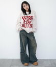 グラフィックニットプルオーバー