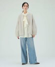メランジ ノーカラー ジャケット 26AW 秋新作 冬アウター 防寒 軽量