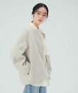 メランジ ノーカラー ジャケット 26AW 秋新作 冬アウター 防寒 軽量