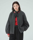 メランジ ノーカラー ジャケット 26AW 秋新作 冬アウター 防寒 軽量