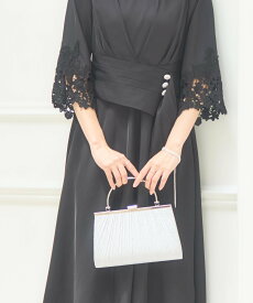 【SALE／50%OFF】DRESS+ パーティーバッグ 2WAY ハンドバッグ 結婚式 ドレスプラス バッグ クラッチバッグ シルバー ブルー ブラック グレー