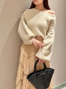 【SALE／50%OFF】SNIDEL ファーライクニットプルオーバー スナイデル トップス ニット ホワイト グレー オレンジ【送料無料】