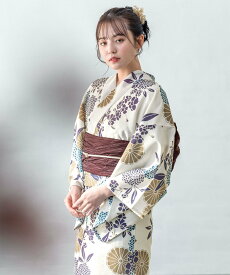 SOUBIEN 浴衣2点セット レディース(浴衣+帯) ソウビエン 着物・浴衣・和装小物 浴衣 ホワイト ワインレッド【送料無料】