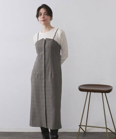 【SALE／30%OFF】OPAQUE.CLIP グレンチェックキャミワンピース/セットアップ対応可【洗濯機OK】 オペークドットクリップ ワンピース・ドレス ワンピース グレー ブラウン【送料無料】