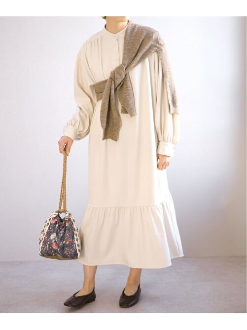 Andj 21 Ss バンドカラー裾切替ツイルワンピース Rakuten Fashion 楽天ファッション 旧楽天ブランドアベニュー Cm9713