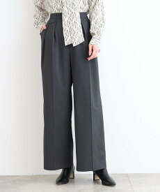 【SALE／52%OFF】INDIVI 【SETUP可能/2WAYストレッチ】タックワイドパンツ インディヴィ パンツ その他のパンツ グレー ブラウン【送料無料】