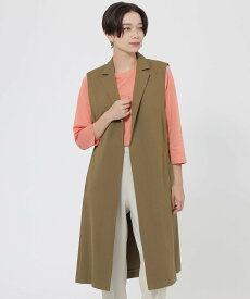 【SALE／20%OFF】EVEX by KRIZIA 【ウォッシャブル】ウーリークロステーラードジレ エヴェックス バイ クリツィア トップス ベスト・ジレ カーキ ネイビー【送料無料】