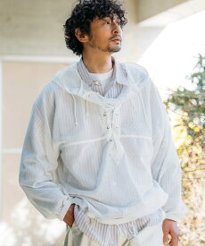 【SALE／60%OFF】HINSON メッシュアノラック プルオーバー パーカー 25SS フリークスストア ジャケット・アウター マウンテンパーカー ホワイト グレー ブラック ベージュ