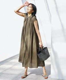 【SALE／30%OFF】UNFILO ヴィンテージシアー ギャザーワンピース アンフィーロ ワンピース・ドレス ワンピース ブラック ネイビー カーキグリーン【送料無料】