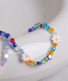 Peony Peony/(W)【Peony/ピオニー】フラワーパーツビーズブレスレット チェルカ アクセサリー・腕時計 ブレスレット・バングル ブルー ホワイト