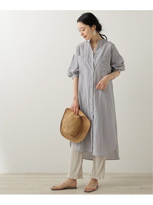 Ray Cassin Set C バンドカラーシャツワンピース サテンプリーツパンツ Rakuten Fashion 楽天ファッション 旧楽天ブランドアベニュー Da3714