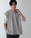【SALE／60%OFF】NANO universe フェイクレイヤードリラックスTシャツ 半袖 ナノユニバース トップス カットソー・Tシャツ ネイビー ブラック グリーン グレー