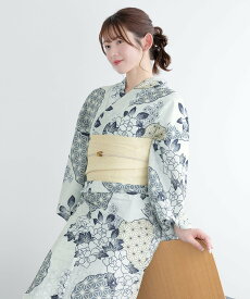 SOUBIEN 浴衣2点セット レディース(浴衣+帯) ソウビエン 着物・浴衣・和装小物 浴衣 ホワイト【送料無料】