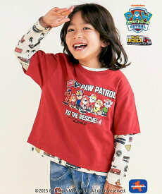 SLAP SLIP 【パウ・パトロール*SLAPSLIP】ビッグトラックプリント半袖Tシャツ+総柄プリント長袖Tシャツ2点セット(90~130cm) ベベ オンライン ストア 福袋・ギフト・その他 その他 ホワイト【送料無料】