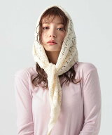BAYFLOW ニットレース三角カーフ ベイフロー ファッション雑貨 スカーフ・バンダナ ベージュ ブラック
